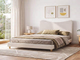 Artiss Double Bed Frame with Boucle Headboard, Beige, 300kg Capacity BFRAME-H-DORA-D-BG-ABC