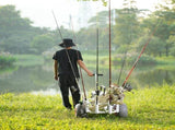 Beach Fishing Cart, 136 kg Load Capacity, Fish and Marine Cart with Two 330 mm Big Wheels PU Balloon V952-LLKYJC13YC0073FBMV0