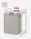 VASAGLE Laundry Hamper with Shelf and Pull-Out Bag 65L White V227-9101263002000