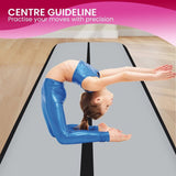 Powertrain Airtrack 20cm Thick 7m x 1m Inflatable Gymnastics Tumbling Mat Air Track - Black IFM-0701-GYBK