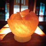 12V 12W Fire Bowl Himalayan Pink Salt Lamp Carved Rock Crystal Light Bulb On/Off V238-SUPDZ-32767513198672