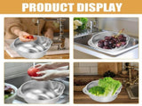 Stainless Steel Rice Bowl Strainer Basket for Kitchen Sink Draining and Vegetable Washing Colander V1369-AZ3-W-15795
