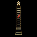 Jingle Jollys Christmas Ladder Lights Santa 3.4m 328LED Hanging Decor Warm White XMAS-MOT-D-LADDER-GD