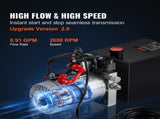 Hydraulic Pump, 10 Quart Hydraulic Power Unit, Double Acting Dump Trailer Pump, 0.91 GPM Flow Rate, V952-YXYYB12VZLDJQS3MWV0