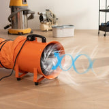 Portable Ventilator, 304.8mm/12inch Heavy Duty Cylinder Fan with 10m Duct Hose, 367W Strong Shop V952-BXS550W1012IN2YW8V3