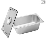 SOGA Gastronorm GN Pan Full Size 1/3 GN Pan 10cm Deep Stainless Steel Tray With Lid GP5416WLIDX1