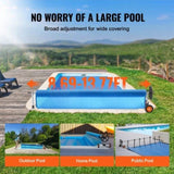 Pool Cover Reel, Aluminum Solar Cover Reel 14 ft, Inground Swimming Pool Cover Reel Set with Rubber V952-YCGJPDXYC14F9EB78V0