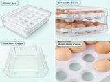 Holder for Fridge, 2-Tier Stackable 40s Organizer Drawer for Refrigerator, Space-Saving V1258-DP02-WO-957