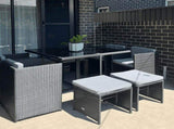 Horrocks 8 Seater Outdoor Dining Set-Black V264-OTF-503S-BLK