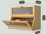 CARLA HOME Double Layer Bamboo Bread Box for Kitchen Counter with Large Capacity and Clear Window LSB-36087