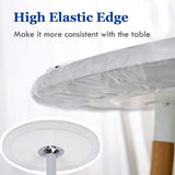 Clear Vinyl Round Fitted Tablecloth Waterproof Elasticized Table Cloth Plastic Table Cover Protector V1192-AZ-W-17263