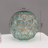 Outline in Gold Glass Vase Cute Green Flower Vase Hand Blow Sphere Vases for Bookshelf,Dinner V1192-AZ-W-10216
