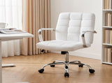 Artiss Office Chair Seat PU Work Computer Desk Chairs OCHAIR-H-5901-WH