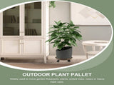 Garden and Patio Rolling Plant Stand Coffee Color with Wheels for Convenient Plant Moving V1366-AZ2-W-18215