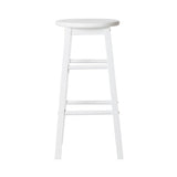 Artiss 2x Bar Stools Round Chairs Wooden White BA-G-7033-WHX2