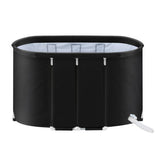 Weisshorn Portable Ice Bath Tub 120x70X70CM Inflatable Cold Water Folding Bathtub Spa Massage ICE-TUB-120X70X70-BK