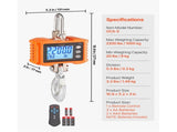 Digital Crane Scale, 2200 lbs/1000 kg, Industrial Heavy Duty Hanging Scale with Remote Control, Cast V952-ZXDCZX200GYZ1AI1NV9