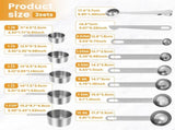 16Pc Magnetic Stainless Steel Measuring Cups & Spoons Set, 7 Heavy Duty Cups,8 Double Sided Spoons V1189-LWWAL-20260325-00628