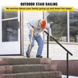 VEVOR Handrail for Outdoor Steps Aluminum Stair
Handrail Fit 0-5 Steps w/ Installation Kit V952-SNLZSLZYGL5FT1GTPV0