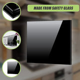 Toughened 60cm x 70cm Black Glass Kitchen Splashback V63-800197