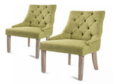 2X French Provincial Dining Chair Oak Leg AMOUR GREEN V274-FT-FC8443-GN