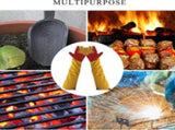 Long Sleeves Leather Welding Gloves Heat and Wear Hand Protectors Fire Boot Tools Gifts,Barbecue V1366-AZ2-W-24070