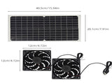 Solar Panel Fan Kit 16W Monocrystalline Solar Powered Ventilation System with Dual Fans V888-ELOSUNG36869