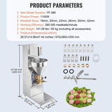 Commercial Meatball Forming Machine, 280 PCs/min Automatic Meatball Maker, 1100W Electric Fish Beef V952-RWJ11KWRWCX0MIGN3V3