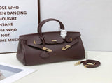 2025-Euro-american Elegant Crocodile Leather Handbag Bag-Birkin 30, ebony,palladium Hardware V1192-D73
