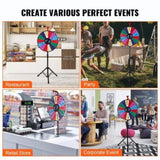 18 Inch Tabletop Color Prize Wheel with Folding Tripod Floor Stand 14 Slots Dry Erase V952-18YCSJZCCSZL00001V0