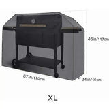 Grill Cover Waterproof Oxford Fabric Weather Resistant Dustproof for Outdoor BBQ Grill Black 170 x V1189-LC-HW-00450