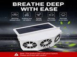 Black Triple Outlet Car Window Ventilation and Exhaust Fan - Solar & USB Plug in, 4500 RPM Air V888-ELOSUNG55098-3