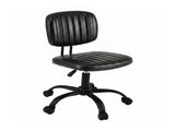 Artiss Armless Office Chair with Wheels, Ergonomic PU Leather Office Desk Chair, Height Adjustable OCHAIR-M-1142-PU-BK