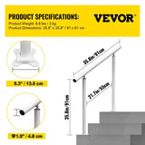 Handrail Outdoor Stairs, 3ft, 34 Inch Outdoor Handrail, Outdoor Stair Railing Adjustable from 0 to V952-LZLTFS3YCYGBSDLZ1V0