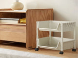 Rolling Storage Trolley, 2-Tier Mobile Shelving Unit for Bathroom, Kitchen, and Laundry Room, V1370-AZ4-09165