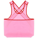 Pink Oxford Cloth Hanging Apron with Pockets for Home Use 5Pcs V1370-AZ4-14696