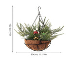 Christmas Porch Decor with Artificial Hanging Basket and Realistic Pine Needles V1192-AZ-W-22425