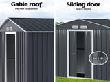 Giantz Garden Shed Outdoor Storage 2.15x1.3M Tool Workshop House Shelter Sliding Door SHED-GAB-4X7-AB