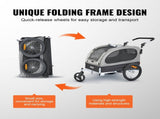 Dog Bike Trailer, Supports up to 40 kg, 2-in-1 Pet Stroller Cart Bicycle Carrier, Easy Folding Cart V952-TCTCLYSCWZXCSF5IBV0
