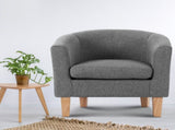 Artiss Armchair Tub Chair Grey Abby UPHO-B-TUB02-GY