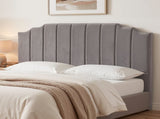 Artiss Bed Head Headboard King Velvet 183CM - Grey BED-HEAD-WING-K-GY
