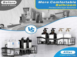 2 Pack Adhesive Shower Caddies, No-Drill Rustproof Bathroom Storage Organisers for Shampoo, V1189-LC-AMZ-00246