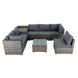 8PCS Outdoor Furniture Modular Lounge Sofa Lizard-Grey V264-OTF-509S-LGR