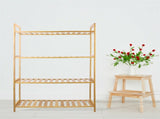 Bamboo 4 Tier Shelving Unit Kitchen Bedroom Bookshelf V178-66771