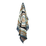 J Elliot Home Kasbah Luxury Fringe Throw 130 x 160cm Blue V442-IDC-THROW-KASBAH-BLUE-RE