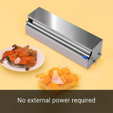 Silver Blue Stainless Steel Cling Wrap Dispenser, Kitchen Storage, Food Storage, Cling Wrap Holder, V1102-122-SIL-85606