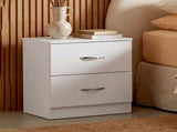 Levede Bedside Table Side Table 2 Drawers Storage Nightstand Bedroom Cabinet NI1079-WH-AU