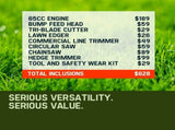 BAUMR-AG 65cc 7in1 Long Reach Garden Multi-tool, Pole Saw, Hedge & Line Trimmer, Brush Cutter, 12" V219-PLTL71BMRA7C2