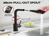 Cefito Kitchen Mixer Tap Pull Out Rectangle 2 Mode Sink Basin Faucet Swivel WELS Black TAP-A-82H48-BK