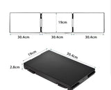Black Trifold Self Hair Cutting Mirror with Adjustable Hooks - 3-Way Folding Mirror for Barber Use, V888-ELOSUNG50672